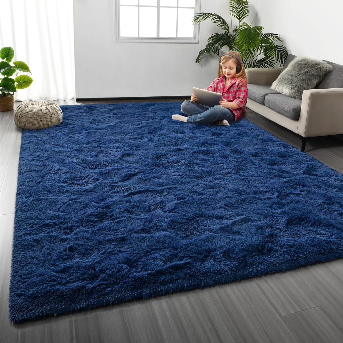 Ultra-Soft Washable Shaggy Area Rug – Pink, 80 × 160 cm
