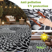 LED Outdoor Rug 274x365cm Waterproof with Light, Reversible Outdoor Plastic Straw Rug for Patios Clearance, Outdoor Area Rug Carpet RV Mat for Camping Backyard Deck Porch