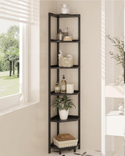 Freestanding Corner Shelf with Metal Frame