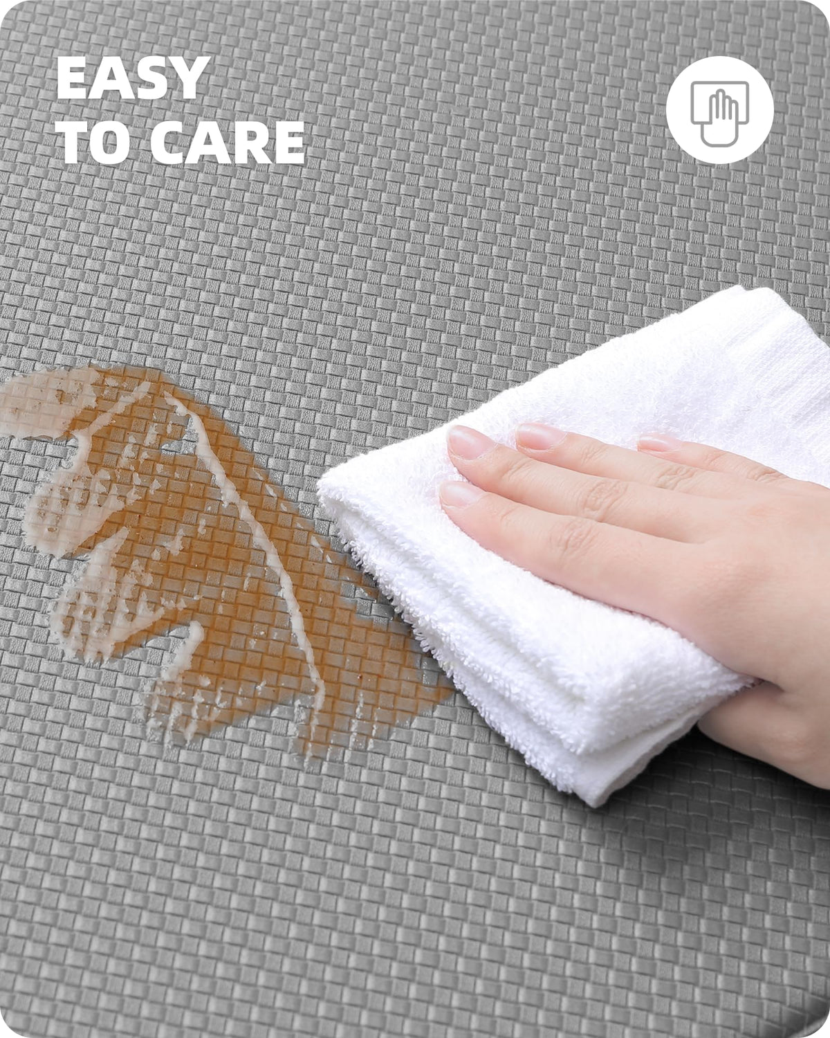 2-Piece Grey Cushioned Kitchen Mat Set – 43 × 119 & 43 × 241 cm