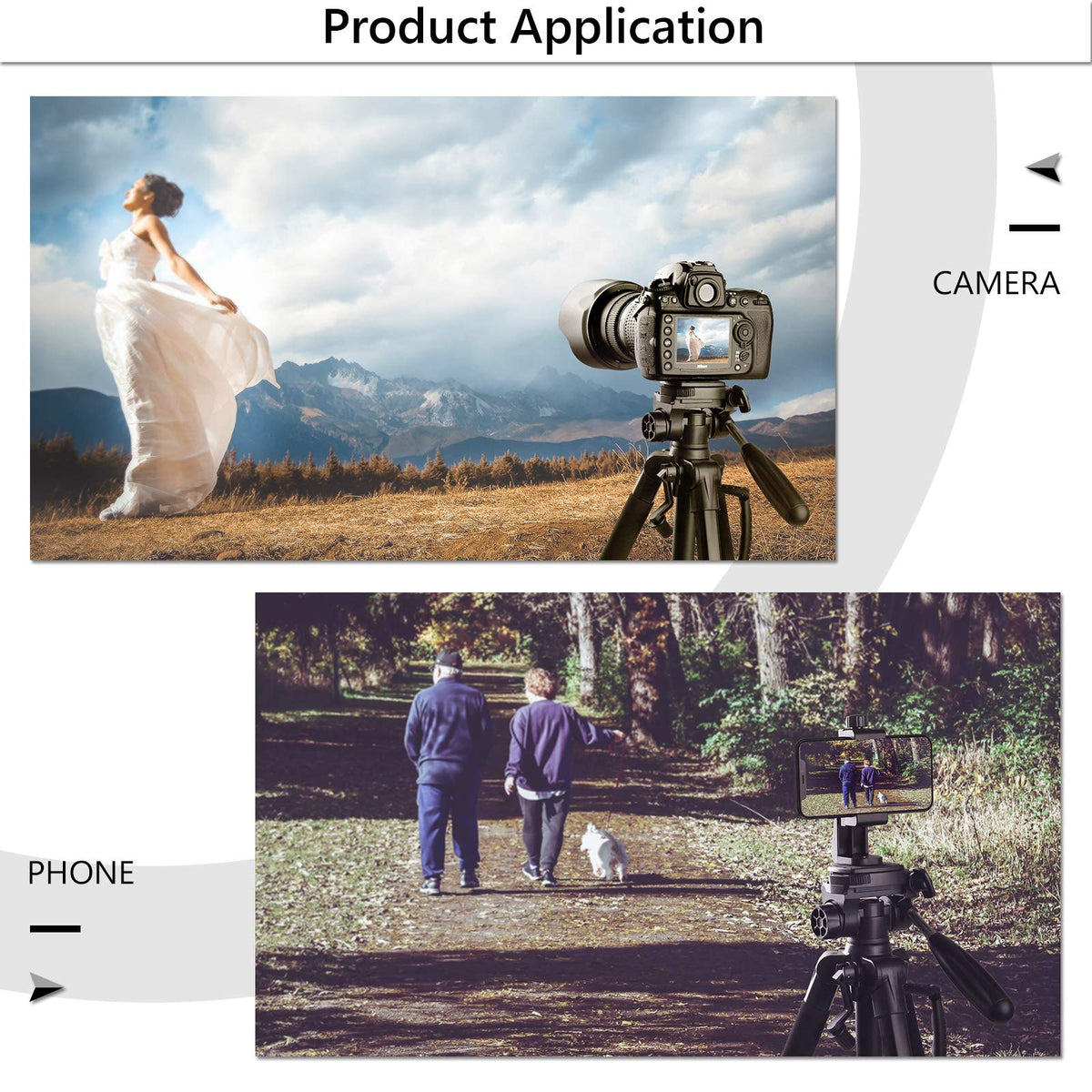 159 cm Camera & Phone Tripod with 4.5 kg Load Rating