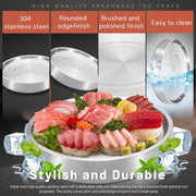 Stainless-Steel Chilled Serving Tray with Ice Chamber