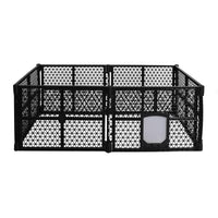 6-Panel Black Plastic Pet Playpen with Lockable Gate – 86 × 67 cm Panels