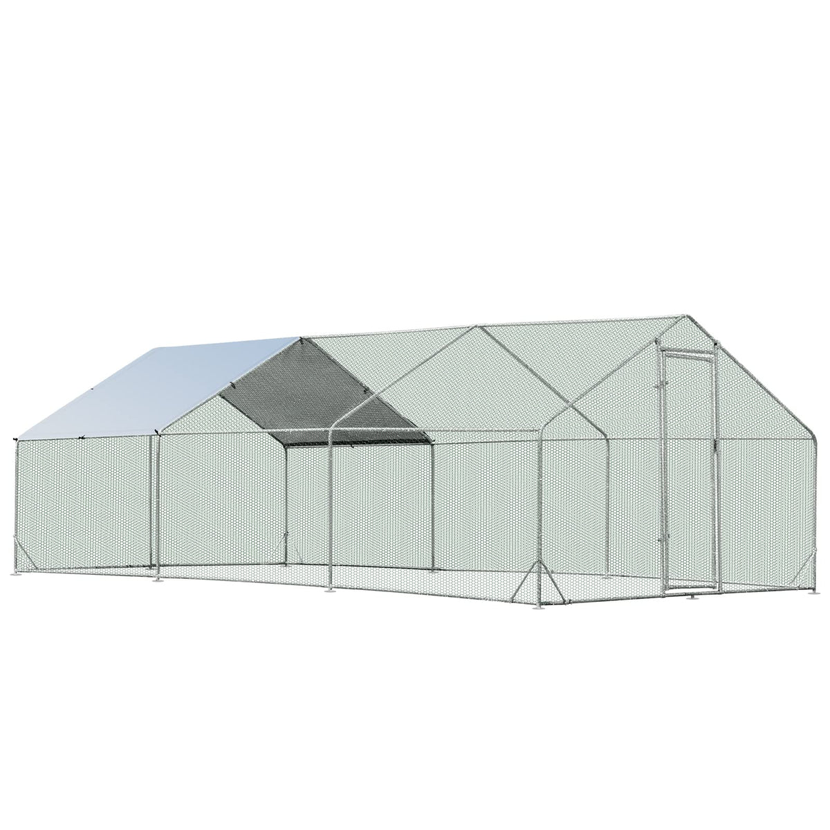 Galvanised Walk-In Poultry Run with Spire Cover – 3 Sizes