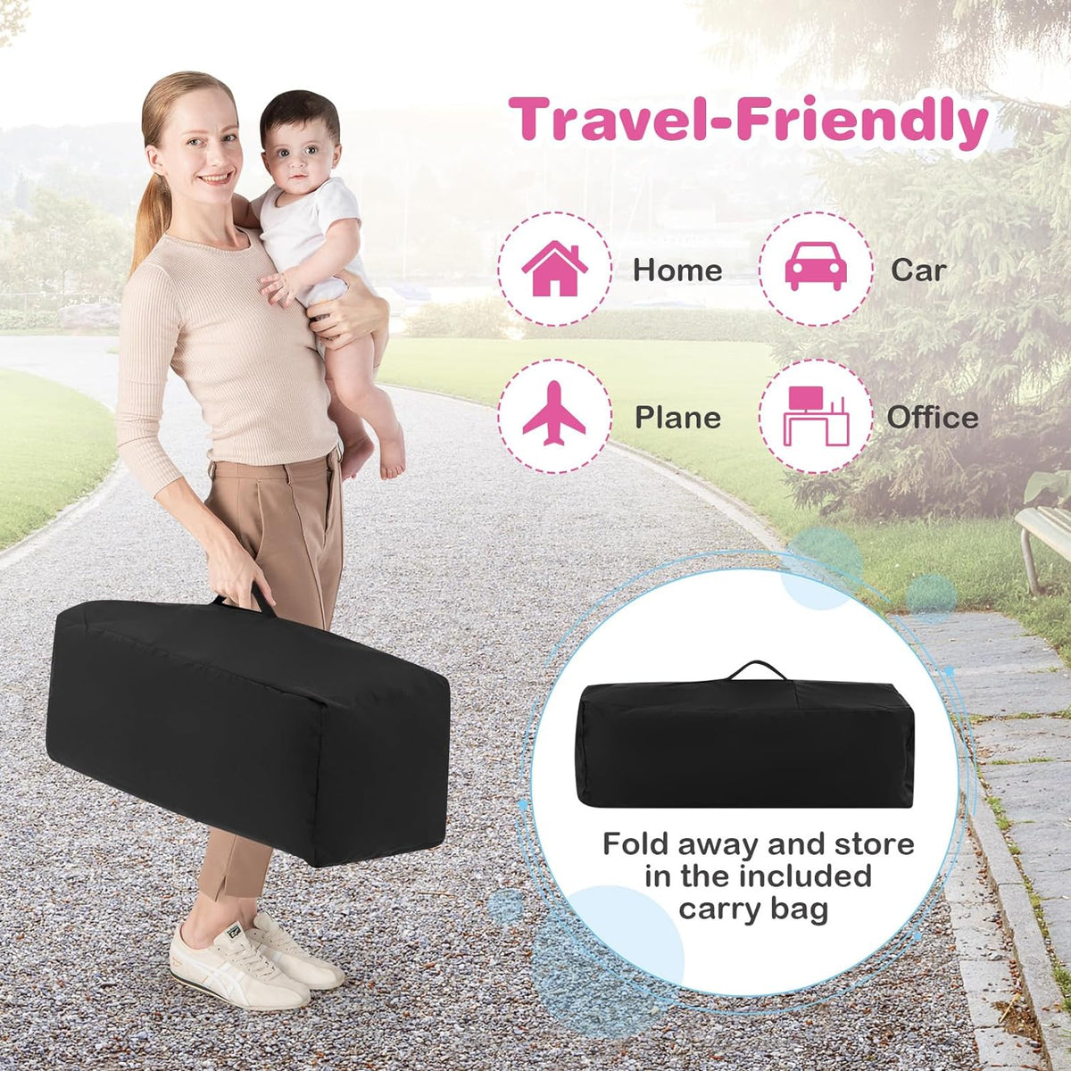 4-IN-1 Portable Travel Cot Portacot Baby Co Sleeper Bedside Bassinet Folding