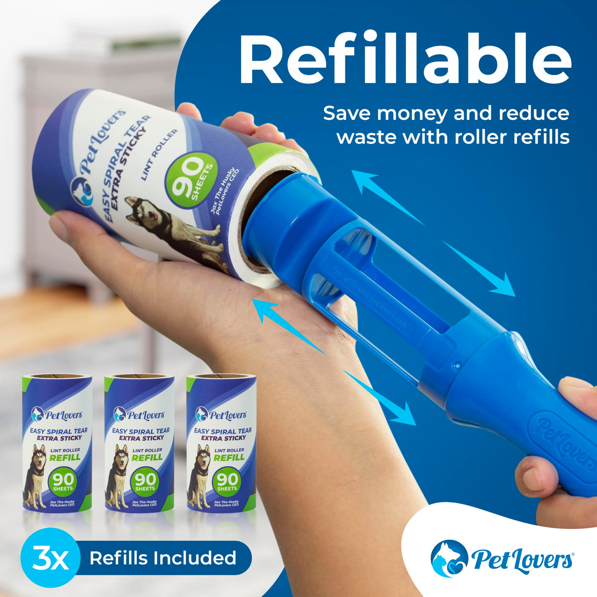 Extra-Sticky Lint Roller Set – 450 Easy-Peel Sheets
