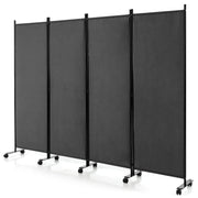 173cm Rolling 4-Panel Room Divider – 4 Colours