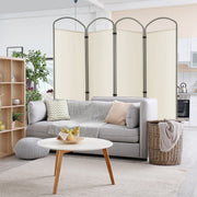 White 4-Panel Folding Room Divider – 221 × 188cm