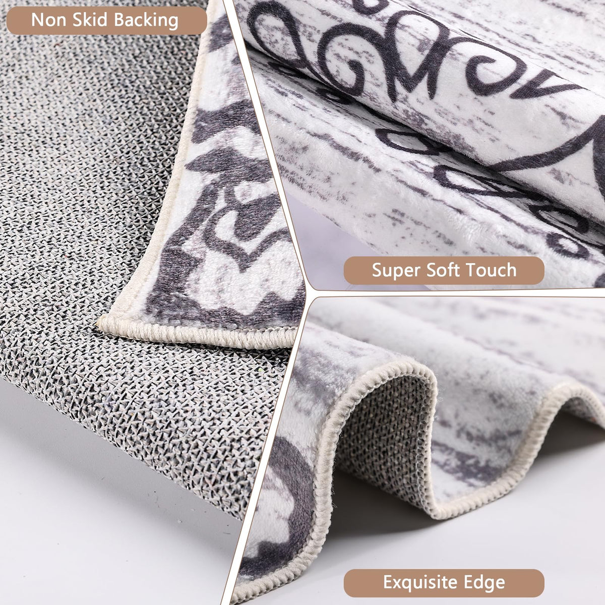 80 × 180 cm Vintage Washable Runner Rug