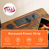 Height Adjustable Desk, 120cm Electric Standing Desk, Power Outlets, Home Office & Gaming Workstation, Easy Assembly, Versatile Table, Vintage Oak