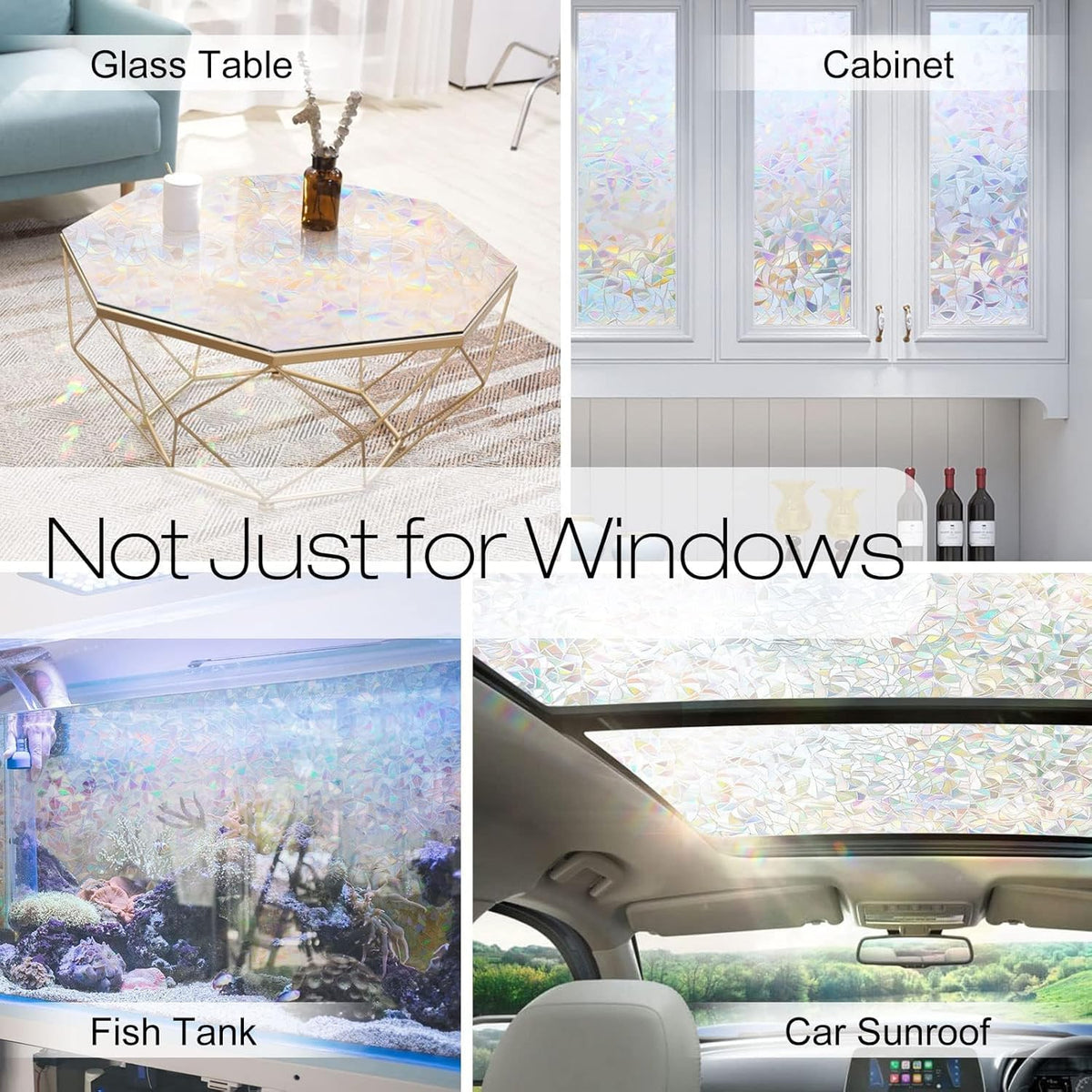 Rainbow-Effect Static-Cling Window Film – 10 Options