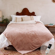 Silky Plush Electric Heated Throw Blanket – 6 Heat Levels, 10H Auto-Off, Machine Washable