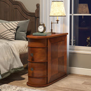 Solid-Wood 2-Drawer Narrow End Table – Walnut