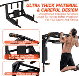 Wall Mounted Pull Up Bar and Dip Station, Heavy Duty Wall Mount Pull-up Chin Up Bar Multifunctional Home Gym Workout Indoor Exercise Equipment Support to 300kg