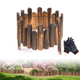 Outdoor Garden Wooden Fence Flexible Decorative Mini Border Expanding DIY Edging Tree Fence for Landscape Yard Maintenance Lawn (Design 2)