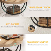 80 cm 2-Tier Round Industrial Coffee Table