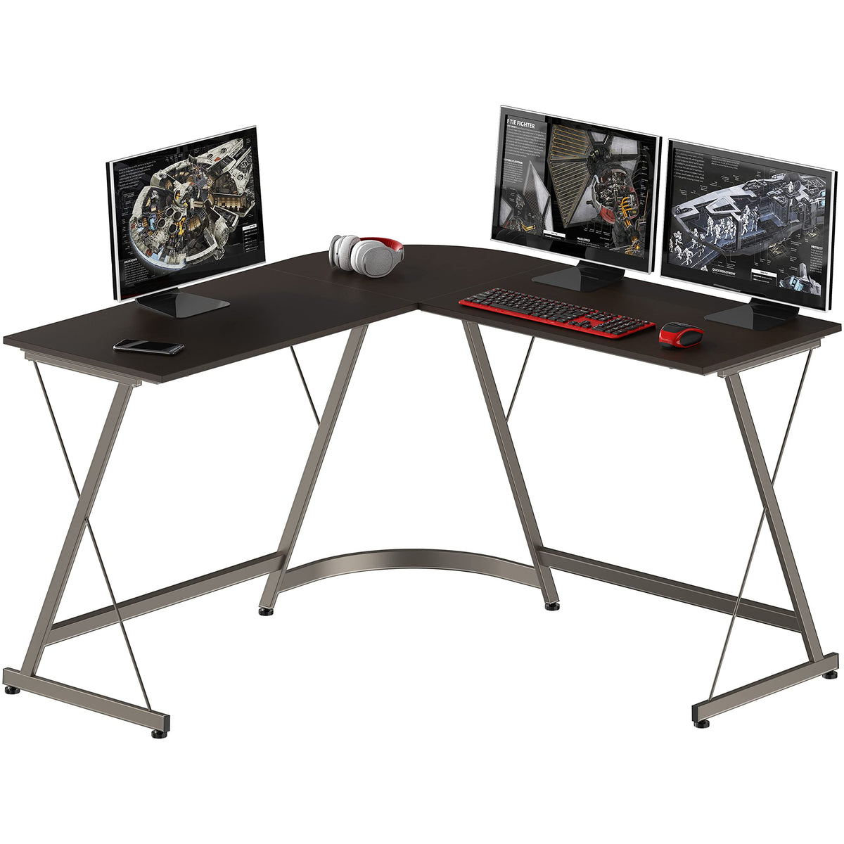 Espresso L-Shaped Corner Computer & Gaming Desk