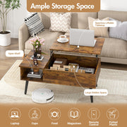 Walnut Lift-Top Coffee Table with Hidden Storage