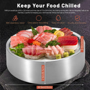 Stainless-Steel Chilled Serving Tray with Ice Chamber
