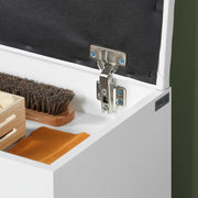 White 2-Tier Shoe Cabinet Bench with Folding Seat