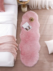 60 × 180 cm Pink Faux-Sheepskin Fur Runner