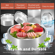 Stainless-Steel Chilled Serving Tray with Ice Chamber