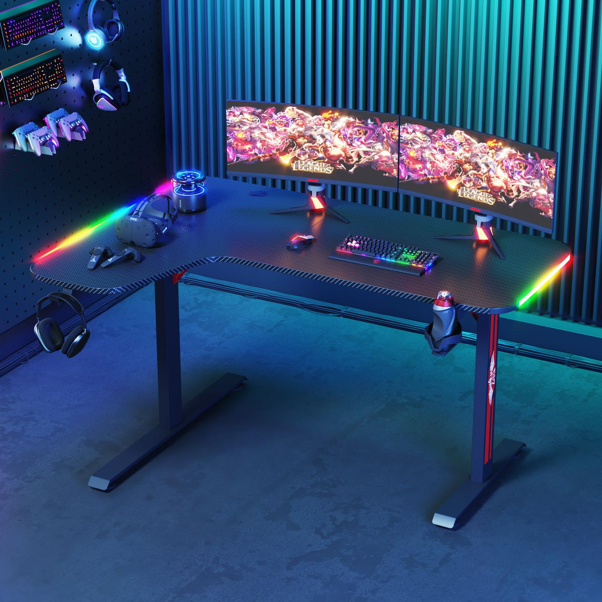 160 cm L-Shaped Gaming & Computer Desk – Black or White