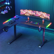 160 cm L-Shaped Gaming & Computer Desk – Black or White