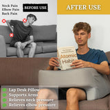 Lap Desk Pillow - Gaming Pillow, Reading Pillow, Laptop Desk for Bed, Couch Desk, Luxurious Lap Pillow Desk Supports Arms Shoulders Neck, Memory Foam