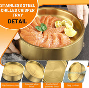 28 cm Gold Stainless-Steel Chilled Serving Tray