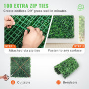 25 × 25 cm Artificial Boxwood Hedge Panels – 12 Pack