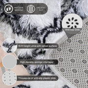 200 × 300 cm White & Black Fluffy Area Rug