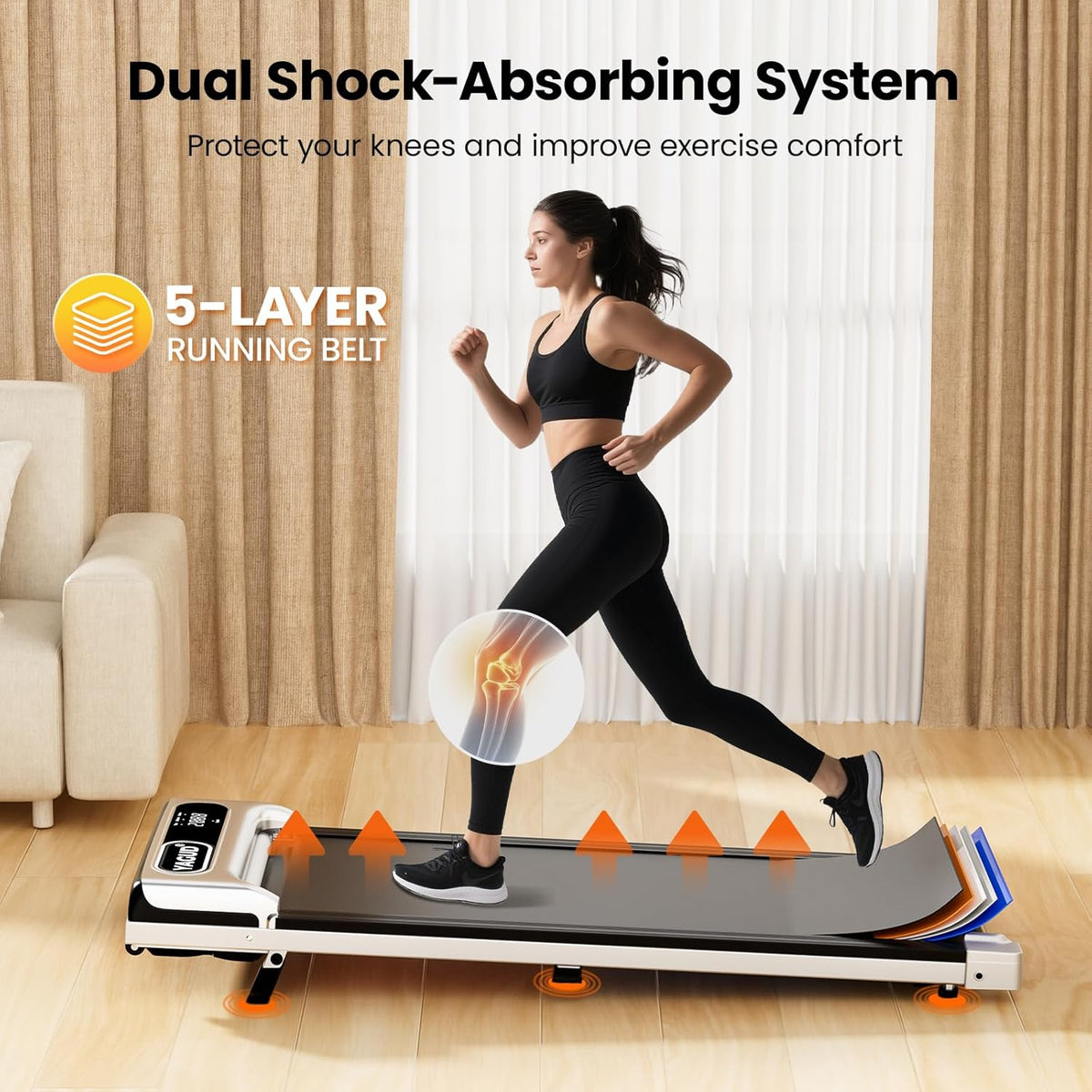 Walking Pad with Incline, Under Desk Treadmill, 2.5HP Treadmills for Home with Remote Control & Led Display, Non-Slip, Compact Portable, Low Noise for Workout Exercise