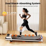 Walking Pad with Incline, Under Desk Treadmill, 2.5HP Treadmills for Home with Remote Control & Led Display, Non-Slip, Compact Portable, Low Noise for Workout Exercise