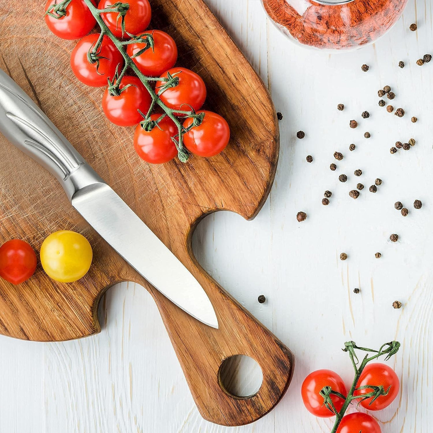 Stainless-Steel Kitchen Knife Set with 360° Rotating Block