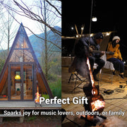 Portable Stainless-Steel Guitar-Style Wood Fire Pit with Carry Bag