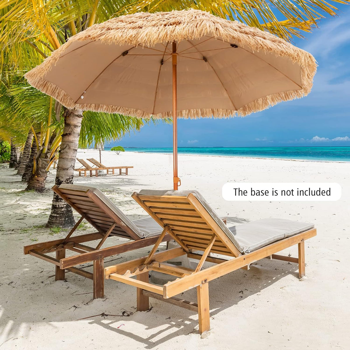 7-Tier Thatched Tiki Patio Umbrella with Tilt