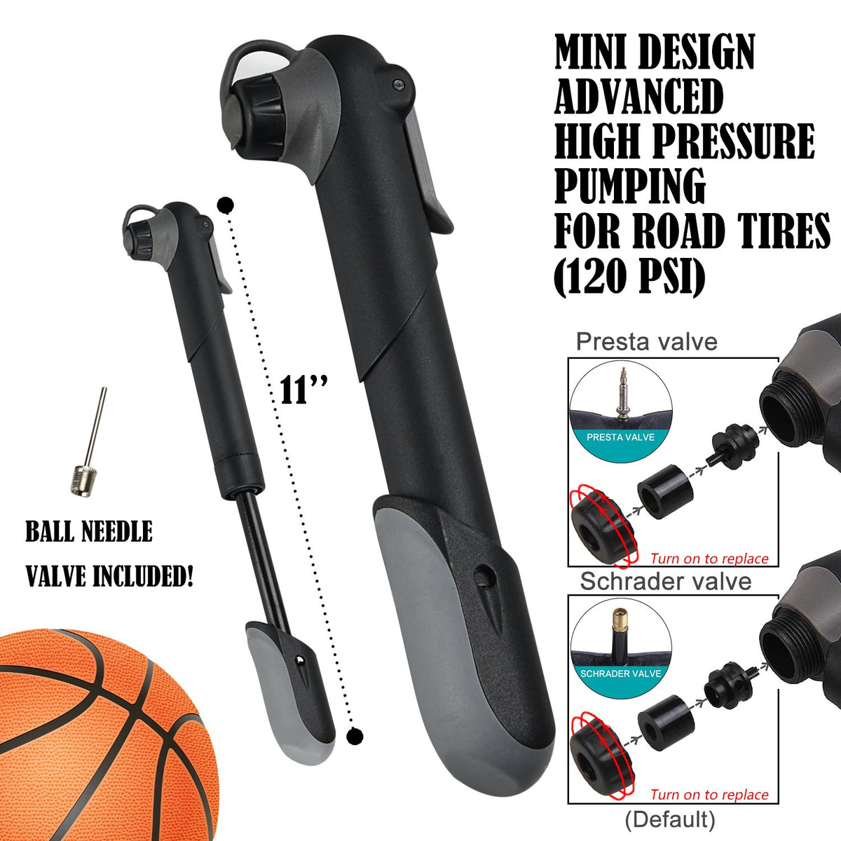A35 Bike Repair Kit - 120 PSI Mini Pump & 16 in 1 Bicycle Multi Tool with Handy Bag Included Glueless Tire Tube Patches & Tire Levers