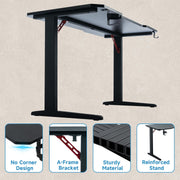 120 cm Gaming Desk with Cup Holder & Headphone Hooks