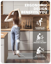2-Piece Grey Cushioned Kitchen Mat Set – 43 × 119 & 43 × 241 cm