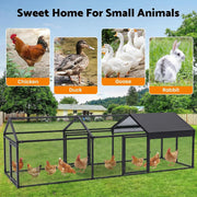 3×1×1m Metal Chicken Coop – Galvanised Outdoor Run with Waterproof Anti-UV Cover & 3 Lockable Doors