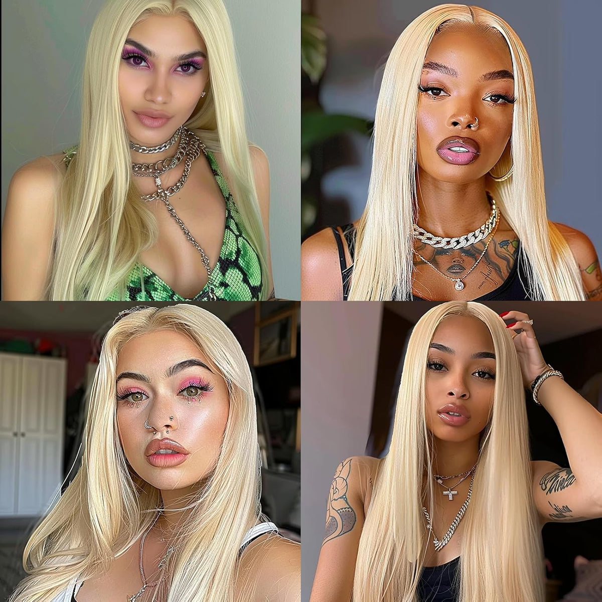 28-Inch Long Straight Synthetic Wig – Multiple Colours