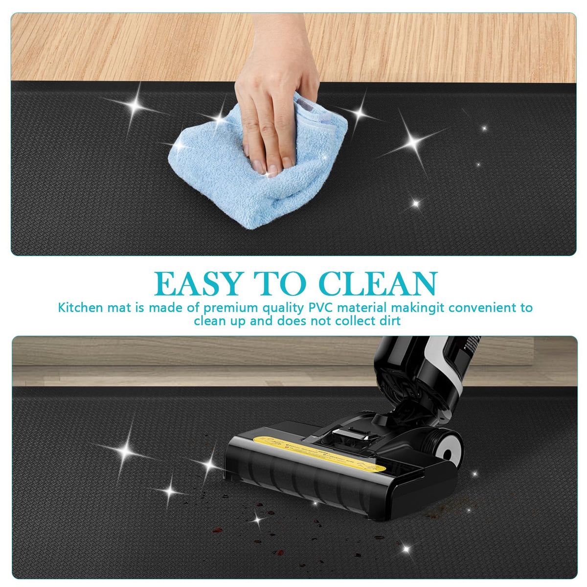 Thick 2-Piece Waterproof Cushioned Kitchen Mat Set