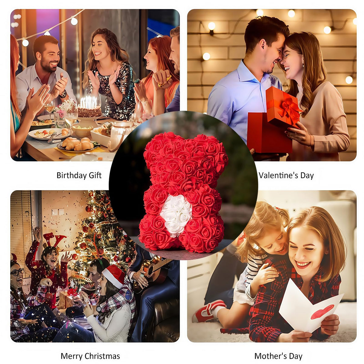 Artificial Rose Bear Gift Decoration