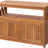 Greesum 2-Tier Outdoor Storage Cabinet in Acacia Wood, with 2 Magnetic Doors, for Garden, Picnic, Buffet, TV Stand, or Bar Table, Brown
