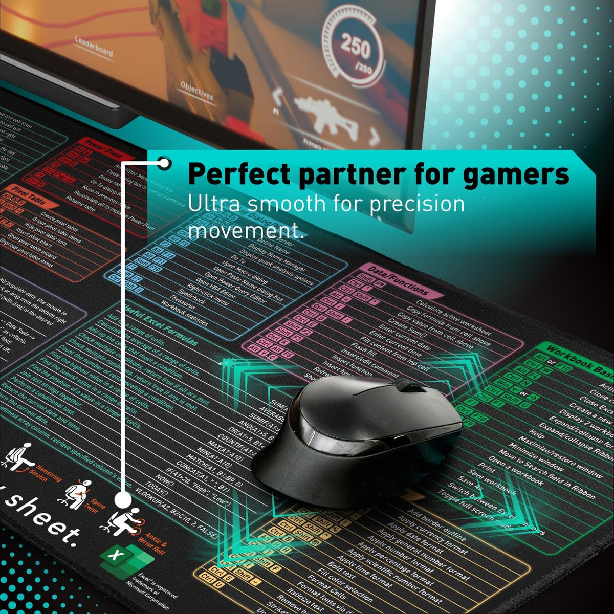 Extended Desk Mouse Pad – Multiple Sizes & Printed Designs