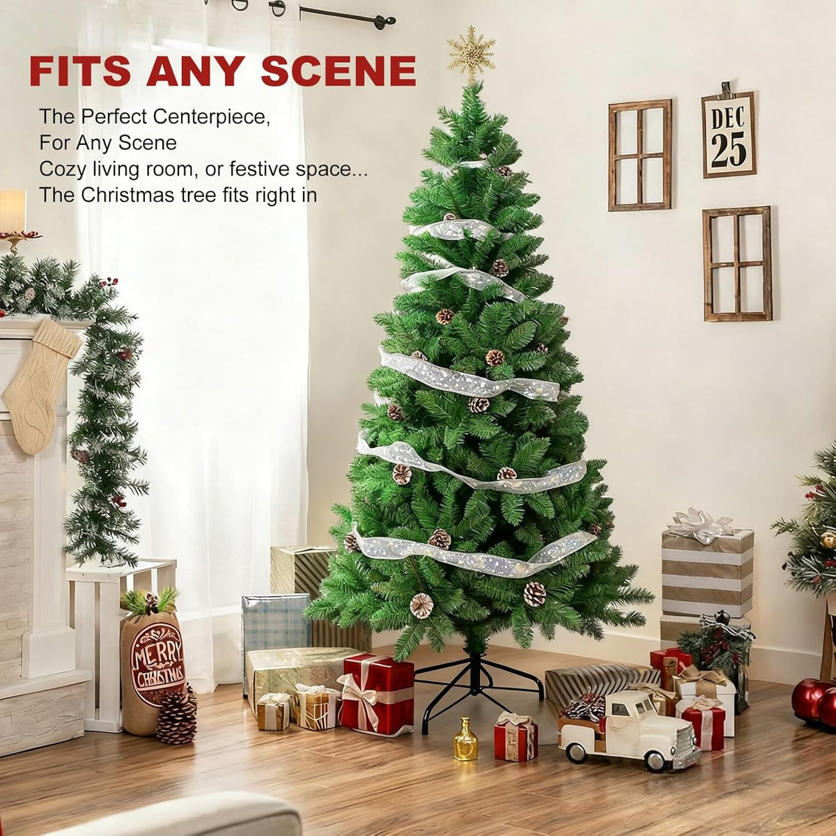 Pop-Up Artificial Christmas Tree with 10 m LED Lights