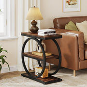 Narrow 3-Shelf Industrial Side Table