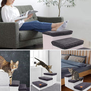 3-Step Foldable Pet Stairs with Storage Boxes