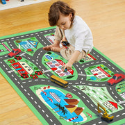 Play Mat Kids Rug Carpet Playmat Extra Large Learn Have Fun Safe Road Traffic System Multi Color Study Activity Centerpiece Play Mat for Playing with Cars for Bedroom Playroom